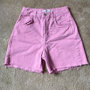 Pink High Waist Stradivarius Dad Shorts